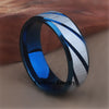 Black Blue Gold Twill Ring Titanium Band Brushed Wedding Stainless Steel Solid Ring Men Women 316L Stainless Steel Rings