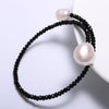 Black Bracelet Crystal Baroque Pearls 8 - 13 mm, Crystal 3mm ms Bracelet, Holid Gifts