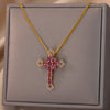 Black Color Cross Pendant Necklace for Women Cuban Chains Stainless Steel Necklaces Jesus Religious Couple Aesthetic Jewelry