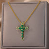 Black Color Cross Pendant Necklace for Women Cuban Chains Stainless Steel Necklaces Jesus Religious Couple Aesthetic Jewelry