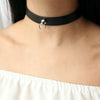 Black Cosplay Anime Necklace Black Collarbone Chain Harajuku Minimalist Choker Necklace Leather collar punk leather collar