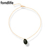 Black Cowrie Seashell Chain Necklace Women 2022 Nice Simple Summer Surf Choker Laconic Jewelry Present