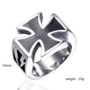 Black Cross Shape Ring Men's Ring Metal Electro-Optical Pattern Ring Accessories Party Jewelry Size 7-12