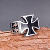 Black Cross Shape Ring Men's Ring Metal Electro-Optical Pattern Ring Accessories Party Jewelry Size 7-12