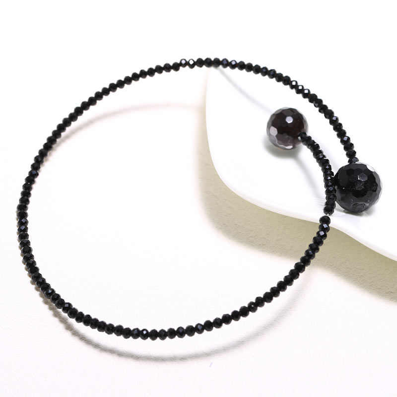 Black Crystal Collar Big Crystal 14-16 mm, Small Crystal Size 3 mm Crystal Collar , Sent to Mother