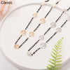 Black Crystal Long Chain Necklace for Women Stainless Steel Rose Gold Tree of Life Sweater Necklace 2022 Statement  Jewelry