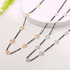 Black Crystal Long Chain Necklace for Women Stainless Steel Rose Gold Tree of Life Sweater Necklace 2022 Statement  Jewelry