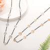Black Crystal Long Chain Necklace for Women Stainless Steel Rose Gold Tree of Life Sweater Necklace 2022 Statement  Jewelry