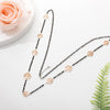 Black Crystal Long Chain Necklace for Women Stainless Steel Rose Gold Tree of Life Sweater Necklace 2022 Statement  Jewelry