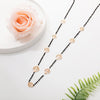 Black Crystal Long Chain Necklace for Women Stainless Steel Rose Gold Tree of Life Sweater Necklace 2022 Statement  Jewelry