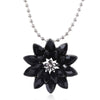 Black Dahlia Necklaces Vintage Flower Crystal Copper Alloy Pendant Necklace with Beads Chain Jewelry