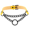 Black Gothic O Chain choker collar harajuku Punk Choker women girls black leather chocker emo Kawaii witch jewelry
