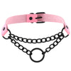 Black Gothic O Chain choker collar harajuku Punk Choker women girls black leather chocker emo Kawaii witch jewelry