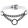 Black Gothic O Chain choker collar harajuku Punk Choker women girls black leather chocker emo Kawaii witch jewelry