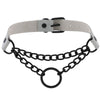 Black Gothic O Chain choker collar harajuku Punk Choker women girls black leather chocker emo Kawaii witch jewelry