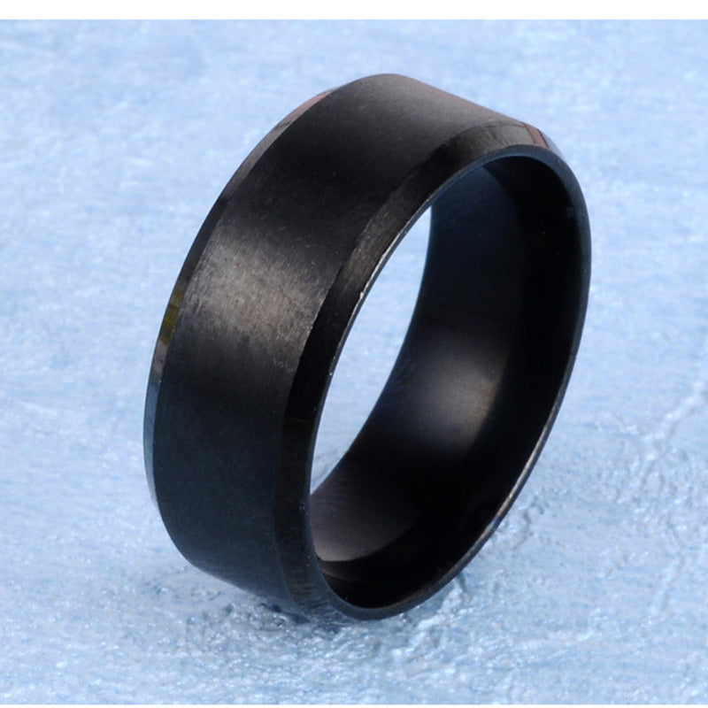 Black Gun Plated Stainless Steel Matte Rings For Women Men Simple Couple Titanium Steel Wedding Ring Jewelry DropShipping Anneau