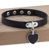 Black Heart Choker Necklaces for Women Trendy Goth Choker Punk PU Leather Collar Accessories Gothic Jewelry Gifts