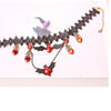 Black Hollow Velvet Chokers Bats Lace Necklace Heart Rhinestone Charm Statement Chain Necklaces For Women Halloween Jewelry Gift