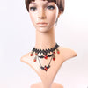 Black Hollow Velvet Chokers Bats Lace Necklace Heart Rhinestone Charm Statement Chain Necklaces For Women Halloween Jewelry Gift