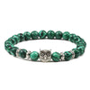 Black Lava Tiger Eye Weathered Stone Bracelets Bangles Classic Owl Beaded Natural Charm Bracelet for Women and Men Yoga Jewelry
