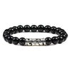 Black Lava Tiger Eye Weathered Stone Bracelets Bangles Classic Owl Beaded Natural Charm Bracelet for Women and Men Yoga Jewelry