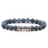 Black Lava Tiger Eye Weathered Stone Bracelets Bangles Classic Owl Beaded Natural Charm Bracelet for Women and Men Yoga Jewelry