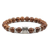Black Lava Tiger Eye Weathered Stone Bracelets Bangles Classic Owl Beaded Natural Charm Bracelet for Women and Men Yoga Jewelry