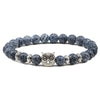 Black Lava Tiger Eye Weathered Stone Bracelets Bangles Classic Owl Beaded Natural Charm Bracelet for Women and Men Yoga Jewelry