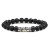Black Lava Tiger Eye Weathered Stone Bracelets Bangles Classic Owl Beaded Natural Charm Bracelet for Women and Men Yoga Jewelry
