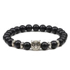 Black Lava Tiger Eye Weathered Stone Bracelets Bangles Classic Owl Beaded Natural Charm Bracelet for Women and Men Yoga Jewelry