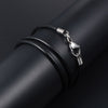 Black Leather Chain Necklace for Women Men Handmade Braid Rope Long Necklace 40/50/60/70/80/90CM Neck Pendant Chain Jewelry Gift