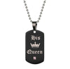 Black Necklaces &amp; Pendants Her King And His Queen Couple  Stainless Steel Pink Blue Crystal  Bracelet Necklace Set