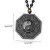 Black Obsidian Chinese Philosophy Taoist Symbol Taichi Yoga Necklace Eight Diagrams Yin Yang Amulet Pendant Jewelry