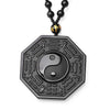 Black Obsidian Chinese Philosophy Taoist Symbol Taichi Yoga Necklace Eight Diagrams Yin Yang Amulet Pendant Jewelry