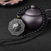 Black Obsidian Necklace Chinese Ying Yang Eight Diagrams Amulet Pendant Jewelry