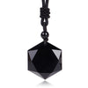 Black Obsidian Six Awn Star Lucky Amulet Love Natural Stone Pendant Necklace for Women Men Love Crystal Jewelry