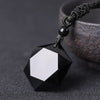 Black Obsidian Six Awn Star Lucky Amulet Love Natural Stone Pendant Necklace for Women Men Love Crystal Jewelry