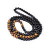 Black Onyxs Meditation Necklaces for Women Natural Tiger Eye Stone Obsidian Necklaces Men Yoga Prayer Handmade Jewelry