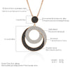 Black Party Crystal Pendant Necklace Women Long Necklace Gold Silvery Snake Chain Round Necklaces 2022 Jewelry Gift