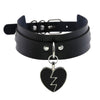 Black Punk Heart Choker Collar Goth Anime Necklaces Kawaii Leather Harness Choker Women Girls Rock Harajuku Emo Gothic Jewelry