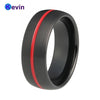 Black Red Ring For Women And Men Tungsten Wedding Band 8MM Comfort Fit New Arrivals