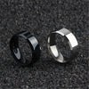 Black Silver Color Titanium Stainless Steel Ring Men Double Bevel Ring for Wedding Bands Accessories Women Male Couple Jewelry