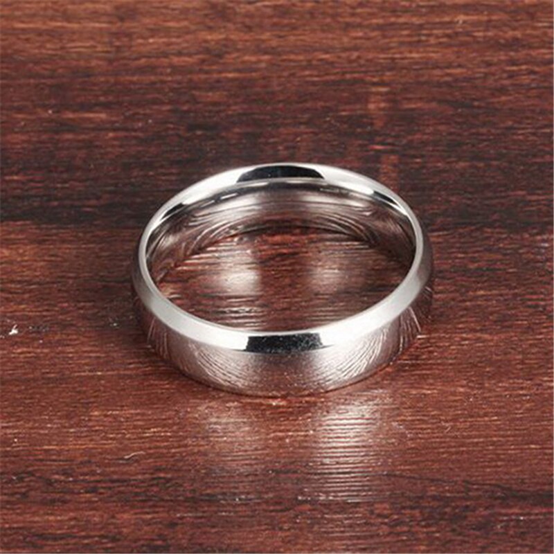 Black Silver Color Titanium Stainless Steel Ring Men Double Bevel Ring for Wedding Bands Accessories Women Male Couple Jewelry