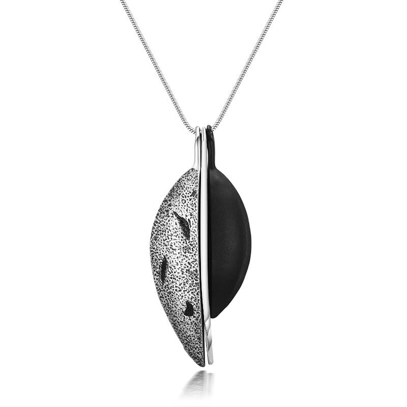 Black Silver color Half each  Pendants For Women Vintage Necklaces jewelry