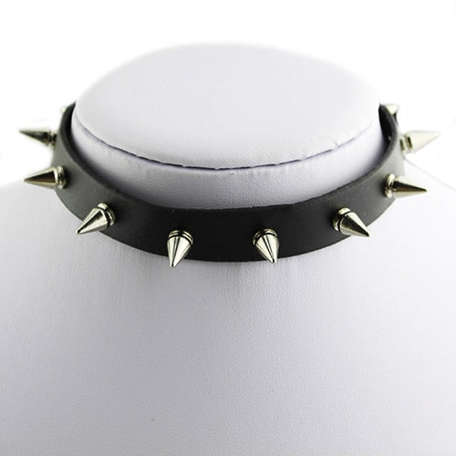 Black Spike Choker Belt Collar Women Pu Leather Goth Choker Necklace for Women Party Club Chockers Sexy Gothic Jewelry Harajuku