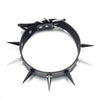 Black Spike Choker Punk Faux Leather Collar For Girls Handmade Chocker Goth Style Necklace Gothic Accessories