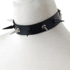 Black Spike Choker Punk Faux Leather Collar For Girls Handmade Chocker Goth Style Necklace Gothic Accessories