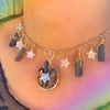 Black Titanium Aura Quartz and Acrylic Auroras Stars Chocker, Gift for Her, Friend Gift, Witchy