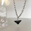 Black Triangle Letter Pendant Necklace Female Personality Design Clavicle Chain Trendy Lrregular Chokers For Women Accessories
