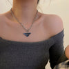 Black Triangle Letter Pendant Necklace Female Personality Design Clavicle Chain Trendy Lrregular Chokers For Women Accessories